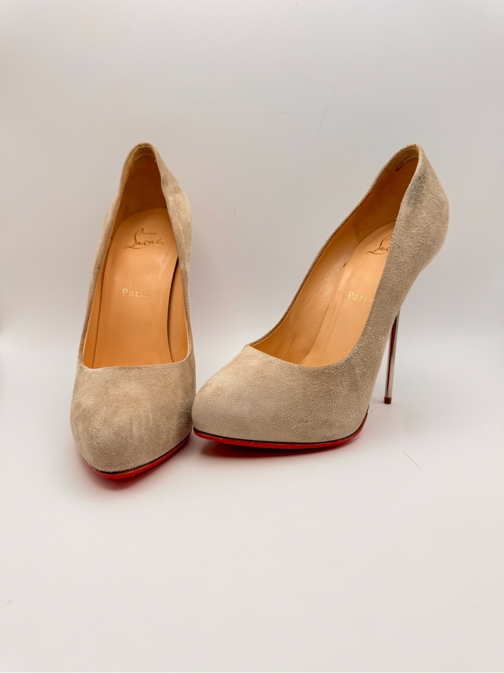 Christian Louboutin Fastissima 120 Suede Ankle Booties Red Sole 39.5
